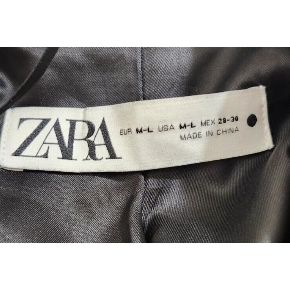ZARA Double Faced Black Wool Blend Double Breasted Long Oversized Coat - Picture 6 of 13